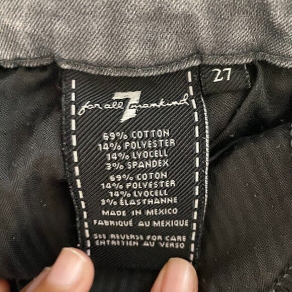 7 For All Mankind b(air) High Waist Washed Black Women's Skinny Jeans Size 27 - Picture 11 of 11